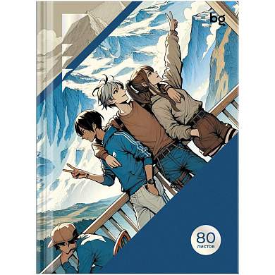 Бизнес-блокнот А6, 80л., BG "Горы рядом", soft-touch ламинация (арт. 372717)
