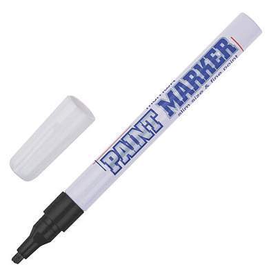 Маркер-краска лаковый (paint marker) MUNHWA "Slim", 2 мм, ЧЕРНЫЙ, нитро-основа, алюминиевый корпус, SPM-01 (арт. 151469)