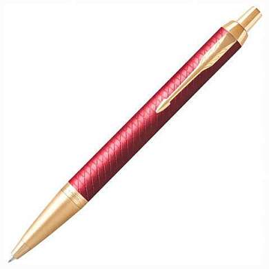 Ручка шариковая PARKER "IM Premium Red GT", корпус красный лак, позолоченные детали, синяя, 2143644 (арт. 143857)