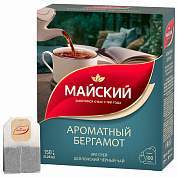 Чай МАЙСКИЙ "Ароматный бергамот" черный цейлонский байховый, 100 пакетиков по 1,5 г, 102627 (арт. 624179)