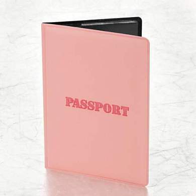 Обложка для паспорта, мягкий полиуретан, "PASSPORT", нежно-розовая, STAFF, 238403 (арт. 238403)