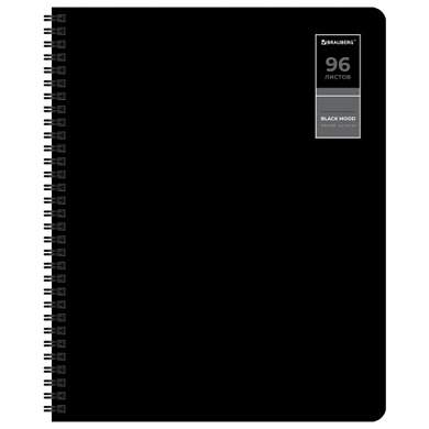 Тетради ДЭК А5 96 л. КОМПЛЕКТ 4 шт., BRAUBERG, гребень, клетка, 80 г/м2, Soft-Touch, "Black Classic", 405581 (арт. 405581)