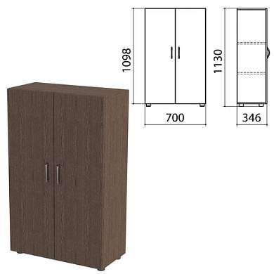 Шкаф закрытый "Канц", 700х350х1130 мм, цвет венге (КОМПЛЕКТ) (арт. 980505)