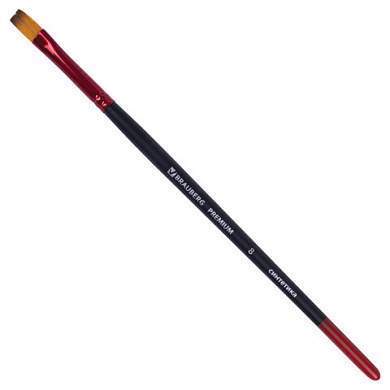 Кисть синтетика, плоская № 8, BRAUBERG PREMIUM, 201017 (арт. 201017)