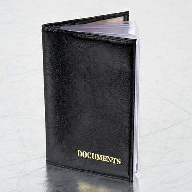 Обложка для автодокументов STAFF "Profit", экокожа, "DOCUMENTS", черная, 237181 (арт. 237181)