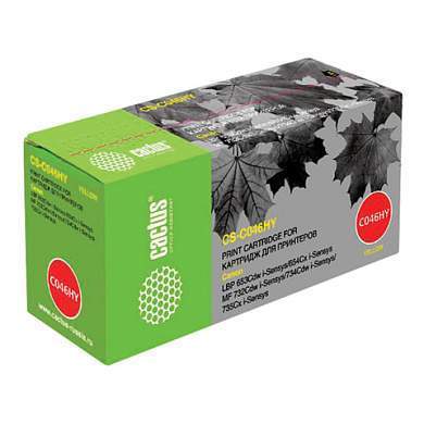 Картридж лазерный CACTUS (CS-046HY) для CANON LBP-653Cdw/654Cx/MF732Cdw, желтый, ресурс 5000 стр., CS-C046HY (арт. 362989)