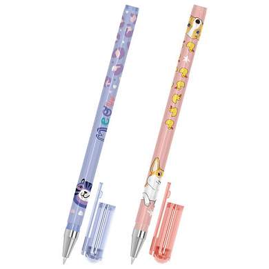 Ручка шариковая с принтом FUNSTER STICK "CUTE ANIMALS", СИНЯЯ, SOFT TOUCH покрытие, узел 0,7 мм, линия письма 0,35 мм, 144387 (арт. 144387)