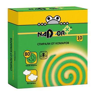 Спирали от комаров бездымные 10 шт., NADZOR, 22664 (арт. 701801)