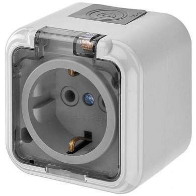 Bylectrica ПРАЛЕСКА АКВА роз. 1-мест. ОУ земля IP54, прозр. крышкой серый, (РА16-297 (02)) (арт. 788118)