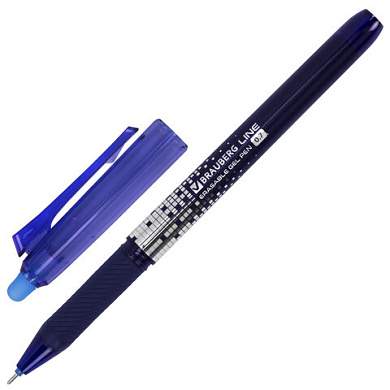 Ручка стираемая гелевая с грипом BRAUBERG "LINE DARK COLOR", СИНЯЯ, игольчатый наконечник 0,7 мм, линия письма 0,5 мм, 144438 (арт. 144438)