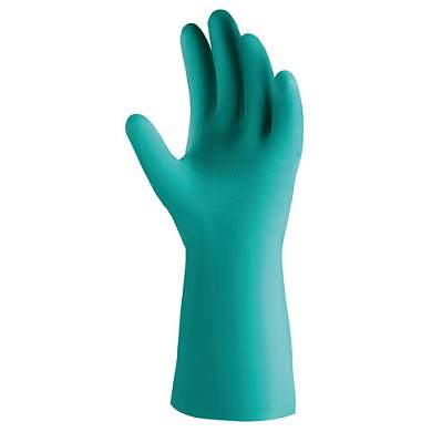 Перчатки нитриловые КЩС JETA SAFETY, хлопчатобумажное напыление, размер 8 (M), зеленые, JN711, JN711-08-M (арт. 700614)