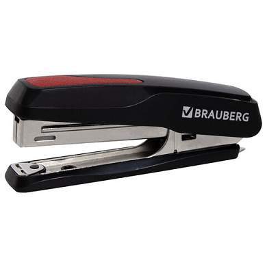 Степлер №10 BRAUBERG "Extra", до 20 листов, антистеплер, черно-красный, 229079 (арт. 229079)