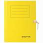Папка архивная с завязками А4 (325х250 мм), 75 мм, до 700 листов, микрогофрокартон, ЖЕЛТАЯ, STAFF, 128873 (арт. 128873)