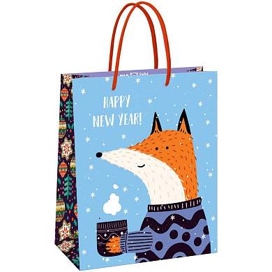 Пакет подарочный 26*32*12см MESHU "Hygge fox", матовая ламинация (арт. 371053)
