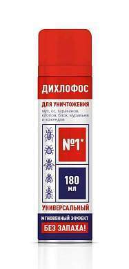 Дихлофос №1 BOZ 180мл. (от тараканов/муравьев/клопов/блох/мух/ос/кожеедов) б/запаха (арт. 730981)