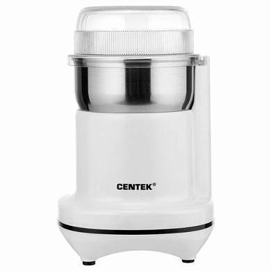 Кофемолка CENTEK CT-1365, мощность 250 Вт, вместимость 70 г, пластик, белая, CT-1365 White (арт. 457581)