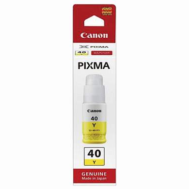 Чернила CANON (GI-40Y) для СНПЧ Pixma G5040/G6040, желтые, ресурс 7700 страниц, оригинальные, 3402C001 (арт. 363614)