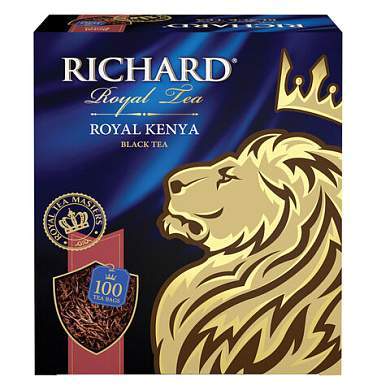 Чай RICHARD "Royal Kenya" черный кенийский, 100 пакетиков по 2 г, 100438 (арт. 622171)