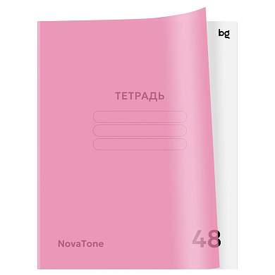 Тетрадь 48л. А5, клетка BG "NovaTone. Пыльная роза", пластиковая обложка (арт. 382865)