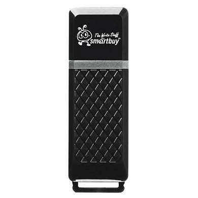 Флеш-диск 8 GB, SMARTBUY Quartz, USB 2.0, черный, SB8GBQZ-K (арт. 512766)