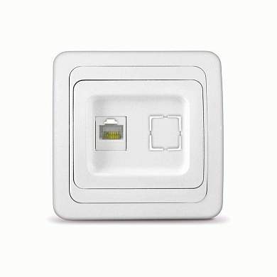 UNIVersal Валери роз. компьют. СУ 1 мест. бел. (керам. осн., RJ45) В0035 (арт. 289284)