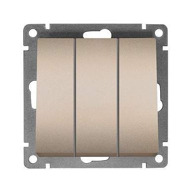 UNIVersal Афина мех. выкл. СУ 3 кл., 10А, шампань (корп. ABS, пласт. осн.) A0043-Br (арт. 854993)