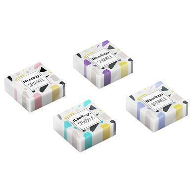 Ластик Berlingo "Sparkle", прямоугольный, цвета ассорти, 34*34*12мм (арт. 285492)