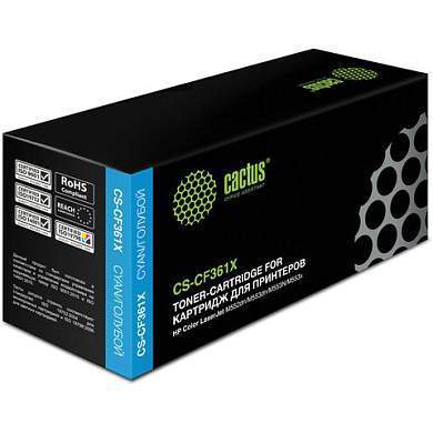 Картридж лазерный CACTUS (CS-CF361X) для HP LaserJet Pro M552dn/M553dn/M553n, голубой, ресурс 9500 стр. (арт. 362519)