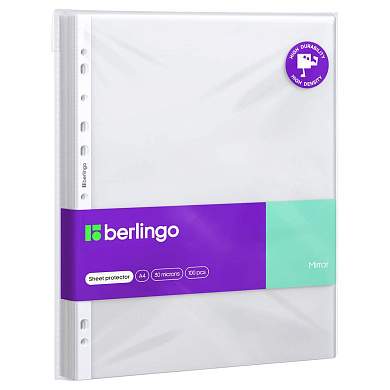 Папка-вкладыш с перфорацией Berlingo "Mirror", А4, 30мкм, глянцевая (арт. 375523)