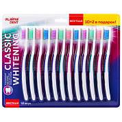 Зубная щетка жесткая CLASSIC WHITENING, КОМПЛЕКТ 12 шт. (10 + 2 в подарок), LAIMA DENT, 609694 (арт. 609694)