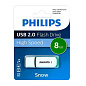 Флеш-диск 8 GB PHILIPS SNOW, разъем USB 2.0, зеленый, FM08FD70B/97 (арт. 514077)