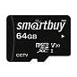 Карта памяти SmartBuy MicroSDHC 64GB UHS-1, Class 10, скорость чтения 95Мб/сек, для видеонаблюдения (с адаптером SD) (арт. 384278)