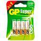 Батарейки КОМПЛЕКТ 4 шт., GP Super, AA (LR6,15А), алкалиновые, пальчиковые, ПРОМО 3+1, 15A3/1-2CR4 (арт. 455920)