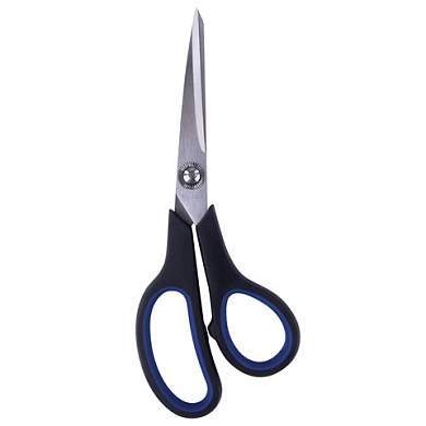 Ножницы BRAUBERG "Soft Grip", 190 мм, черно-синие, резиновые вставки, 3-х сторонняя заточка, 230762 (арт. 230762)