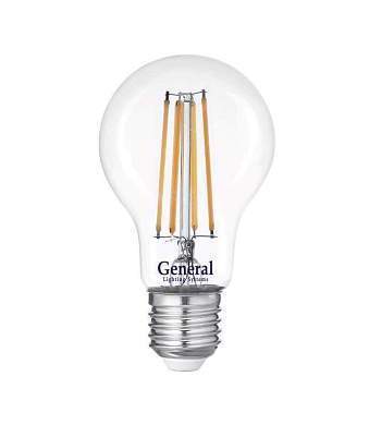 General ЛОН A60 E27 13W 2700K 2K 60x105 филамент (нитевидная) прозр. 645900 (арт. 583882)