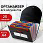 Папка-органайзер для бумаг и документов на резинке, 25 отделений, BRAUBERG DOCS, А4, черная, 271151 (арт. 271151)