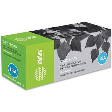 Картридж лазерный CACTUS (CS-C7115АS) для HP LaserJet 1000/1200/3300/3380, ресурс 2500 стр., CS-C7115AS (арт. 361972)