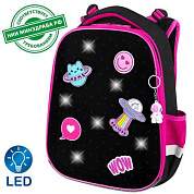 Ранец BRAUBERG PREMIUM, 2 отделения, с брелоком, "Space sweets", LED-ЛАМПОЧКИ, 38х29х16 см, 272020 (арт. 272020)
