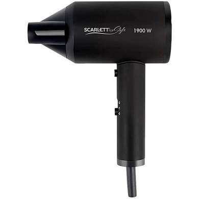 Фен SCARLETT SC-HD70I37, 1900 Вт, 2 скорости, 3 температурных режима, ионизация, черный (арт. 457204)