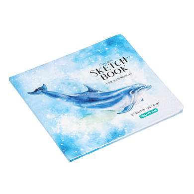 Скетчбук для акварели 20л., 190*170 Greenwich Line "Whale", 200г/м2 (арт. 321998)