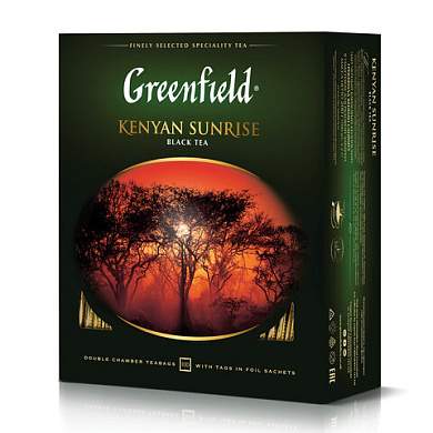 Чай GREENFIELD "Kenyan Sunrise" черный кенийский, 100 пакетиков в конвертах по 2 г, 0600-09 (арт. 620389)