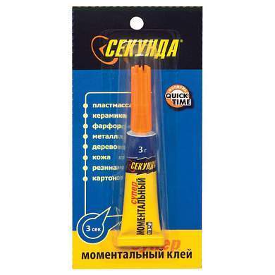 Клей моментальный СЕКУНДА, 3 г, отрывная мультикарта, 403-103 (арт. 600177)