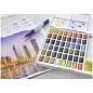 Акварель художественная Faber-Castell "Watercolours", 48цв., кюветы, + кисть "Water Brush"+ съемная палитра, пластиковая упаковка (арт. 343416)