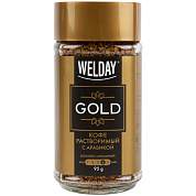 Кофе растворимый WELDAY (ВЭЛДЭЙ) "GOLD" 95 г, стеклянная банка, сублимированный, 622675 (арт. 622675)
