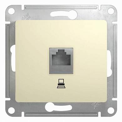 Schneider GLOSSA мех. роз. компьют. СУ 1 мест. беж. (пласт. осн., RJ-45) GSL000281K (арт. 423784)
