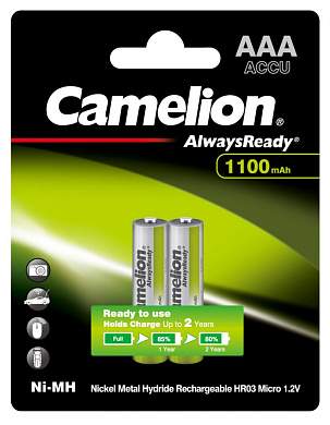 Аккумулятор Camelion R03 1100mAh Ni-MH BL2 Always Ready (арт. 855044)