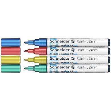 Набор маркеров для декорирования Schneider "Paint-It 011" 04цв., металлик, 2,0мм (арт. 328764)