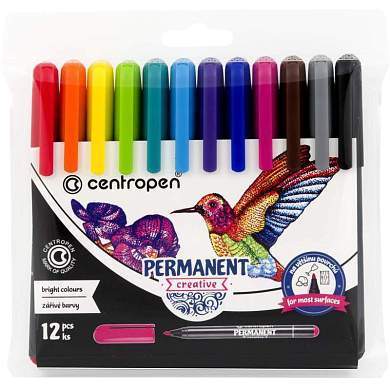 Набор маркеров для декорирования Centropen "Creative 2896" 12цв., перманентные, пулевидные, 2мм, европодвес (арт. 281535)