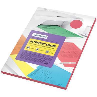 Бумага цветная OfficeSpace "Intensive Color", А4, 80г/м2, 100л., (красный) (арт. 315727)