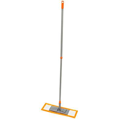 Швабра OfficeClean Professional, телеск. ручка 120см, пласт. флаунд. 40см, МОП микрофибра (карманы) (арт. 303073)